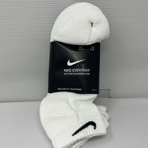 Nike Mens Everyday Cotton Cushioned Low Cut Socks 3 Pairs